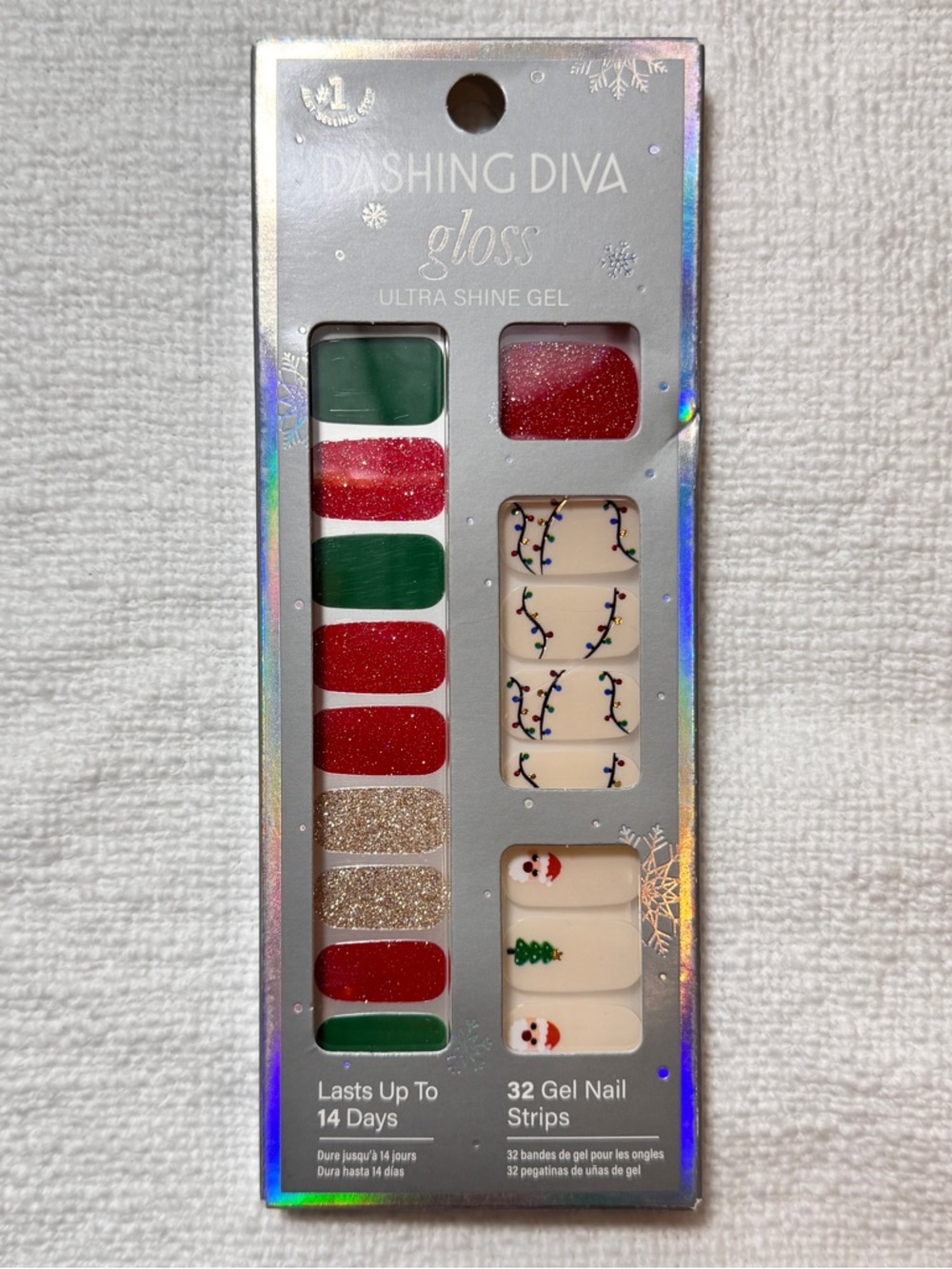 NEW Dashing Diva Gloss Ultra Shine Gel Nail Strips Santa Baby